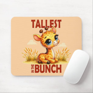 Tallest in the Bunch pun Cute Baby Giraffe cartoon Mouse Pad