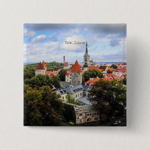 Tallin, Estonia Historic Centre, 15 Cm Square Badge