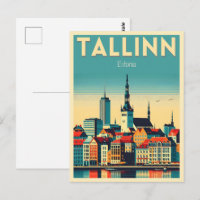 Tallinn city Estonia retro travel gifts
