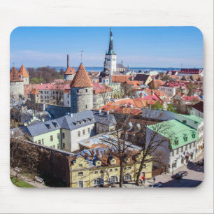 Tallinn downtown aerial view mouse pad