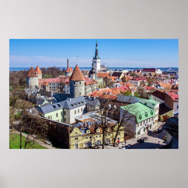 Tallinn downtown aerial view poster (Front)