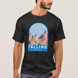Tallinn Estonia Retro Travel Art Vintage  T-Shirt