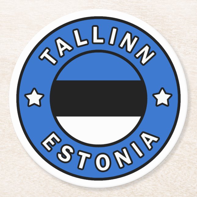 Tallinn Estonia Round Paper Coaster (Front)