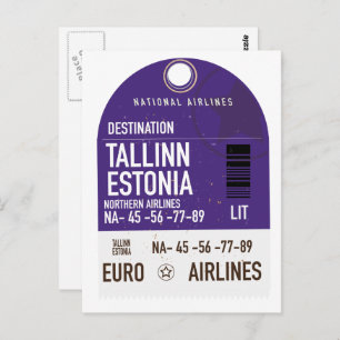 Tallinn Estonia travel ticket Postcard