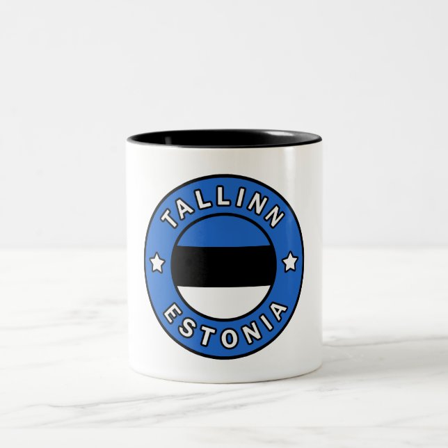 Tallinn Estonia Two-Tone Coffee Mug (Center)