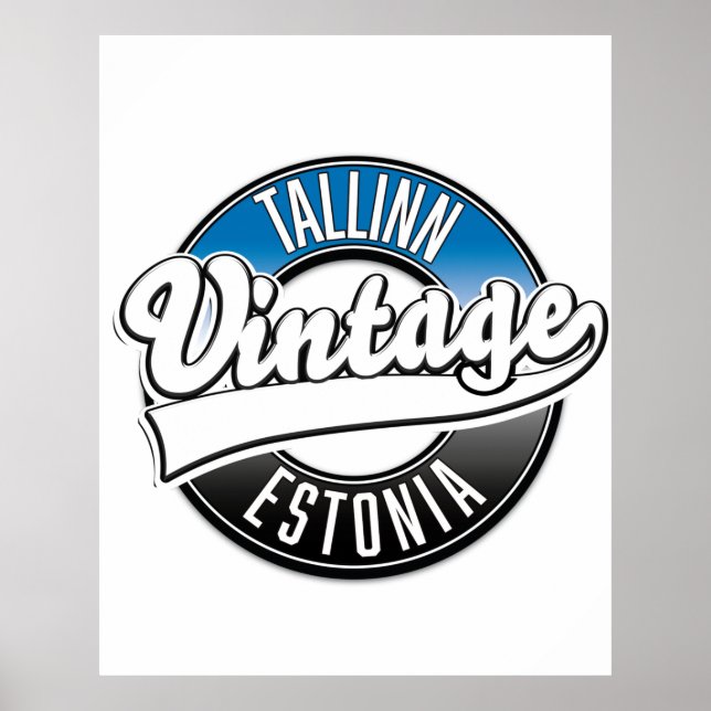Tallinn Estonia vintage logo Poster (Front)