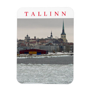 Tallinn in winter view fridge magnet