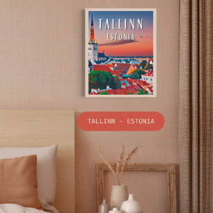 Tallinn, medieval city of Estonia Poster