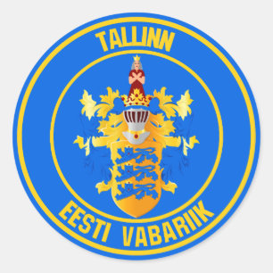 Tallinn Round Emblem Classic Round Sticker