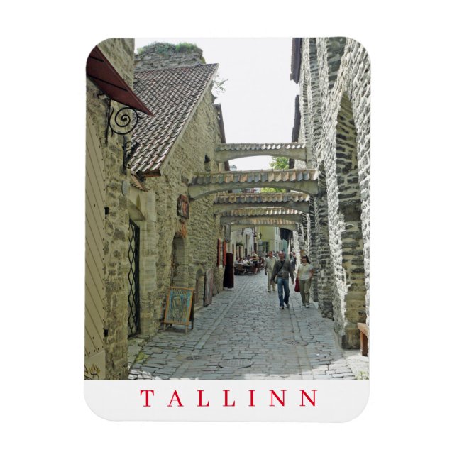 Tallinn St. Catherine’s Passage view fridge magnet (Vertical)