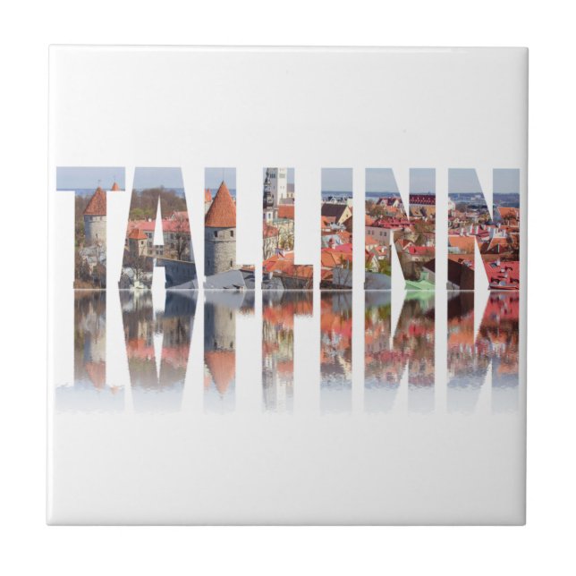 Tallinn text composed of old town ceramic tile (Front)