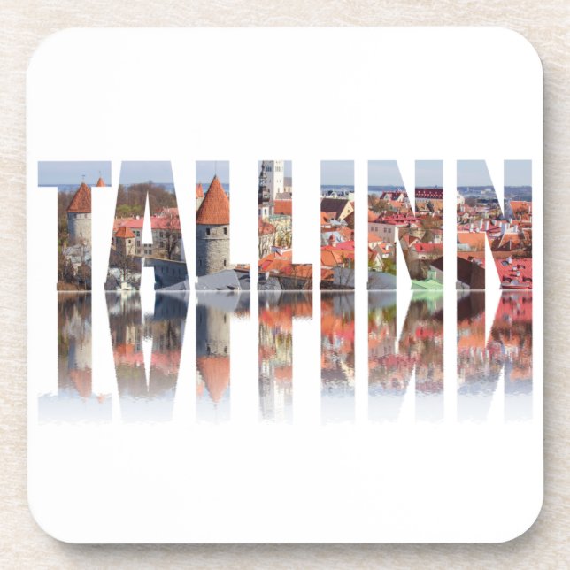 Tallinn text composed of old town coaster (Front)