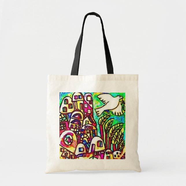 Tallis Tote Bag - City Of Israel Sunset (Front)