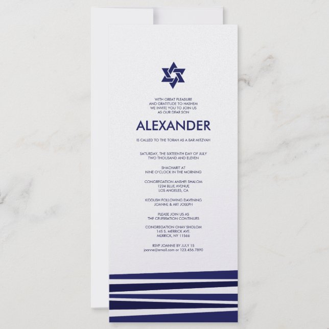 Tallit Bar Mitzvah Invitation (Front)