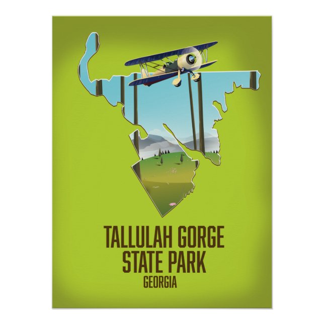 Tallulah Gorge State Park map Poster (Front)