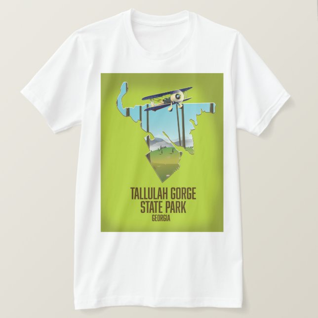 Tallulah Gorge State Park map T-Shirt (Design Front)