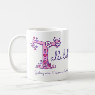 Tallulah name meaning doodle letter T art mug