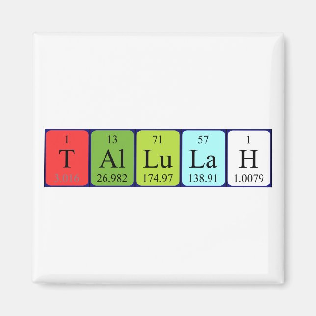 Tallulah periodic table name magnet (Front)