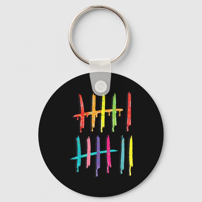 Tally Marks 6 7 Numbers Funny Six Seven 67 Meme Ge Key Ring (Front)