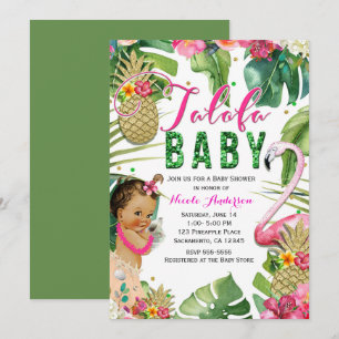 Talofa Tropical Floral Baby Girl Vintage Shower Invitation