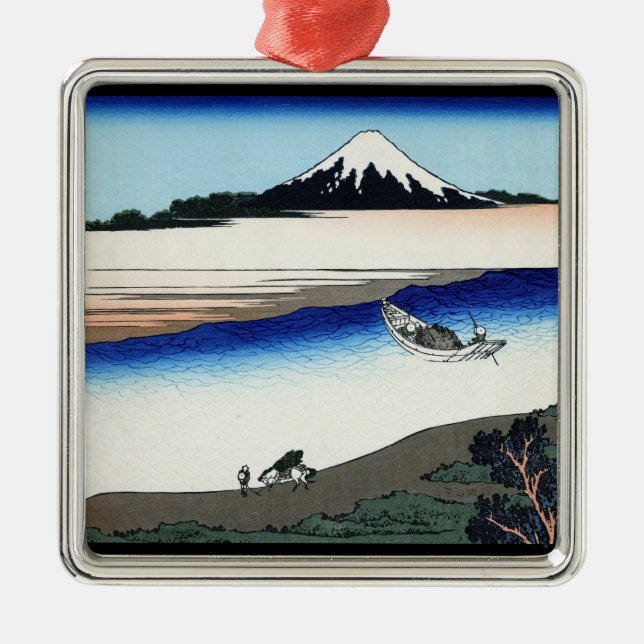 Tama river in the Musashi province Hokusai Metal Ornament (Front)