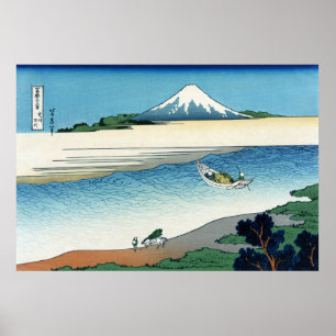 Tama River in the Musashi Province, Hokusai Poster