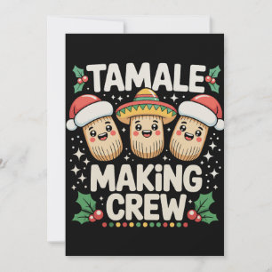 Tamale Making Crew Christmas Season Mexican Xmas Invitation