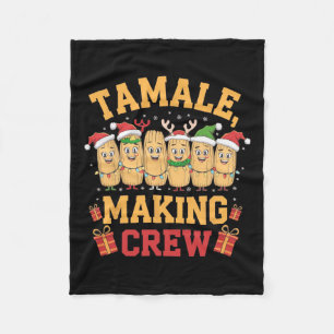 Tamale Making Crew Funny Mexican Christmas Pyjamas Fleece Blanket