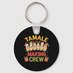 Tamale Making Crew Funny Mexican Christmas Pyjamas Key Ring