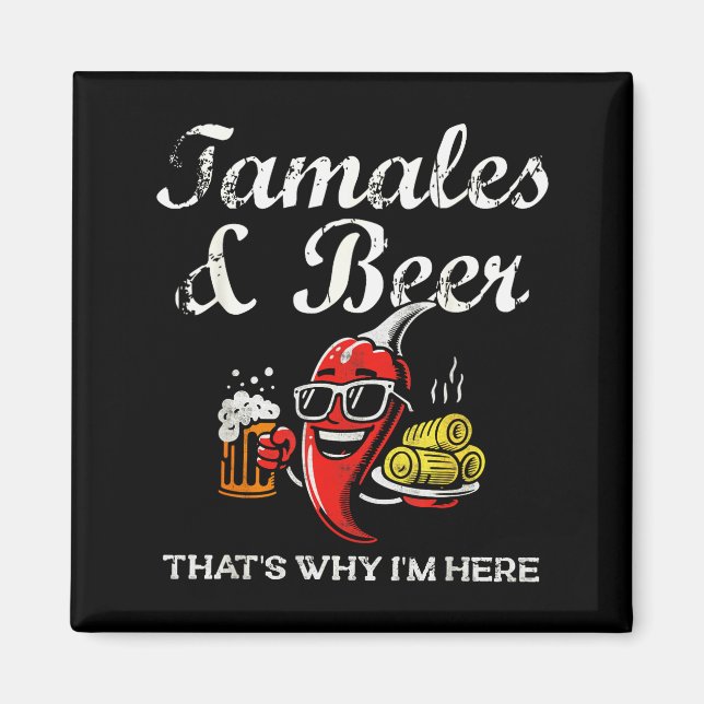 Tamales &amp; Beer Funny Tamale Season Mexican Chr Magnet (Front)