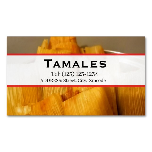 Tamales  services editable   business card (Front)