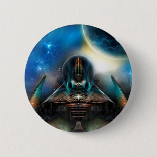 Tamalin 5 Science Fiction Fractal Artwork 6 Cm Round Badge