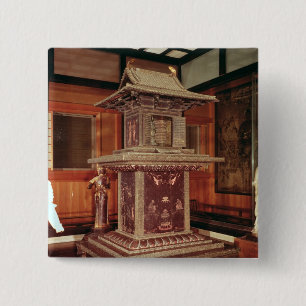 Tamamushi shrine from the Horyu Ji Temple 15 Cm Square Badge