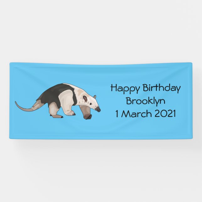 Tamandua cartoon illustration banner (Horizontal)