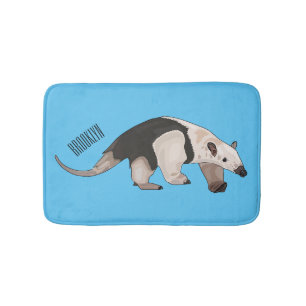 Tamandua cartoon illustration bath mat