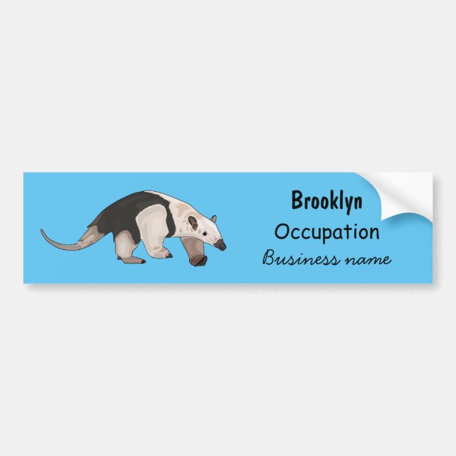 Tamandua cartoon illustration bumper sticker (Front)