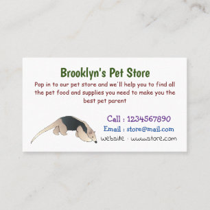 Tamandua cartoon illustration business card