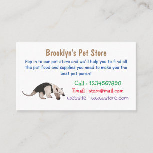 Tamandua cartoon illustration business card