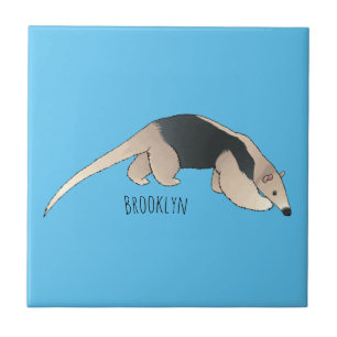 Tamandua cartoon illustration  ceramic tile