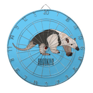 Tamandua cartoon illustration dartboard