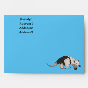 Tamandua cartoon illustration envelope