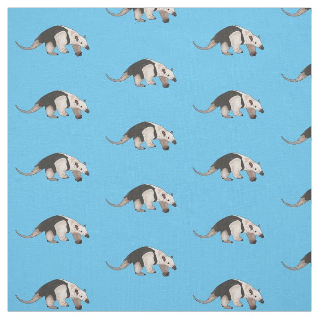 Tamandua cartoon illustration fabric (Swatch)