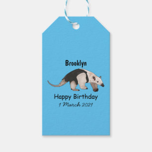 Tamandua cartoon illustration gift tags
