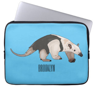 Tamandua cartoon illustration laptop sleeve