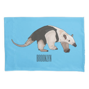 Tamandua cartoon illustration pillowcase