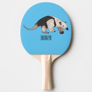 Tamandua cartoon illustration ping pong paddle