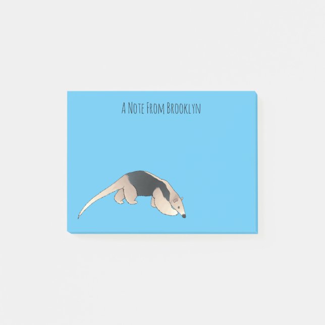 Tamandua cartoon illustration  post-it notes (Front)