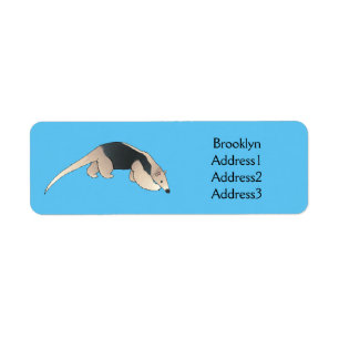 Tamandua cartoon illustration return address label