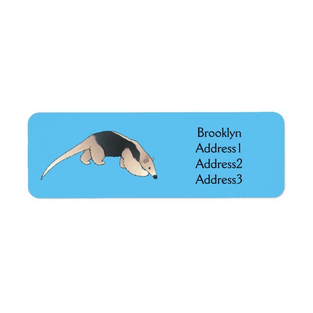 Tamandua cartoon illustration return address label (Front)
