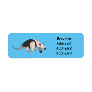 Tamandua cartoon illustration return address label